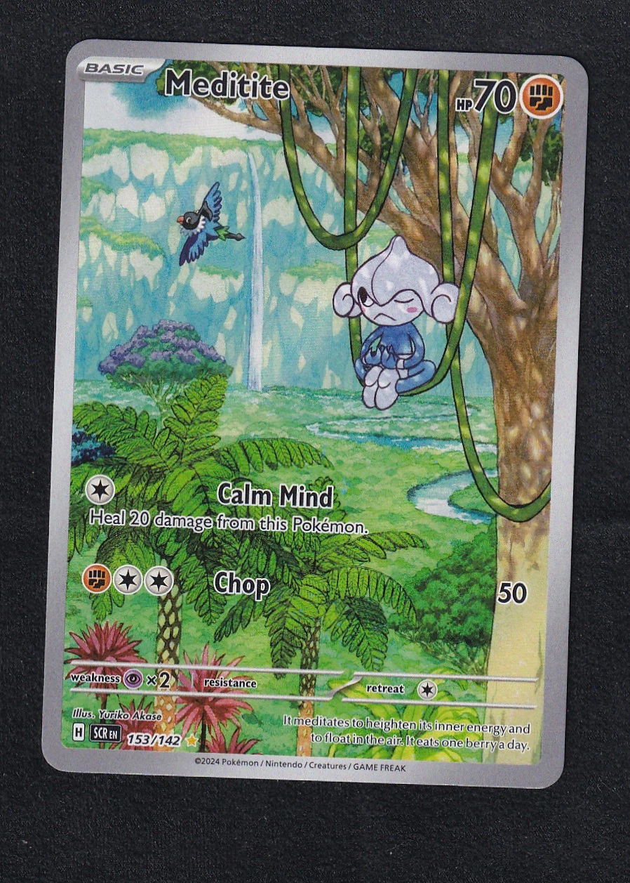 Meditite 153/142 Stellar Crown front card photo in PokeToGrade pregrading report