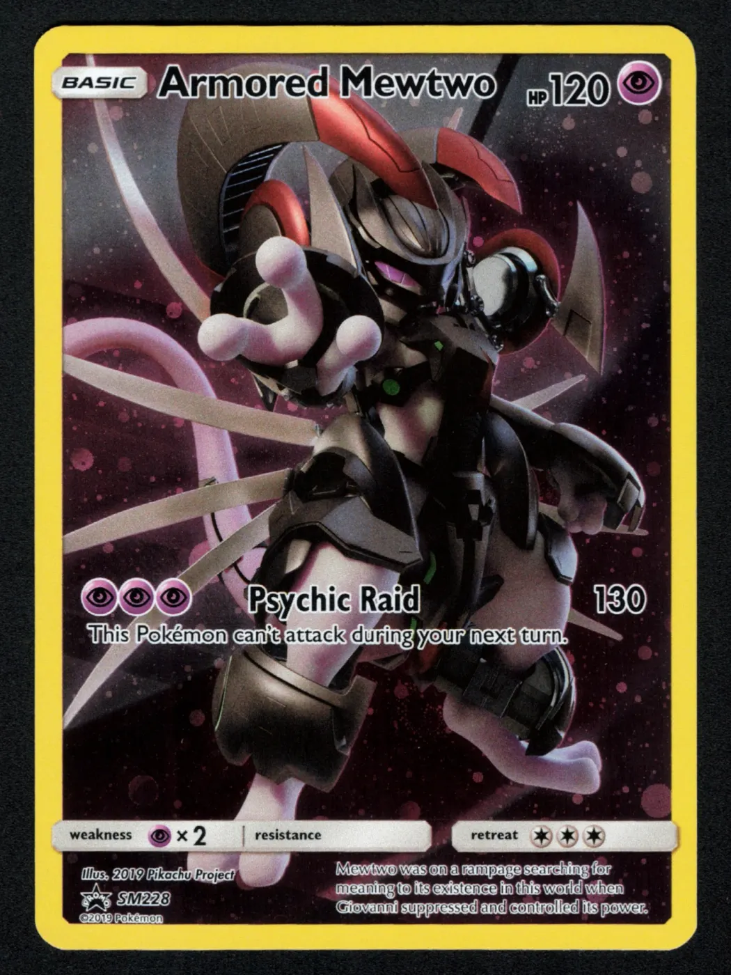 Armored Mewtwo SM228/248 SM Black Star Promos front card photo in PokeToGrade pregrading report