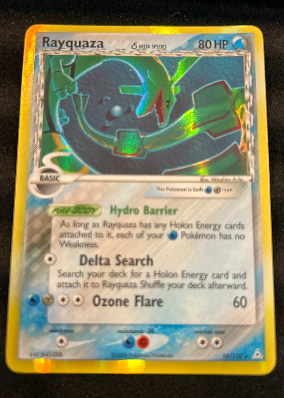 Rayquaza δ 016/110 Holon Phantoms front card photo in PokeToGrade pregrading report