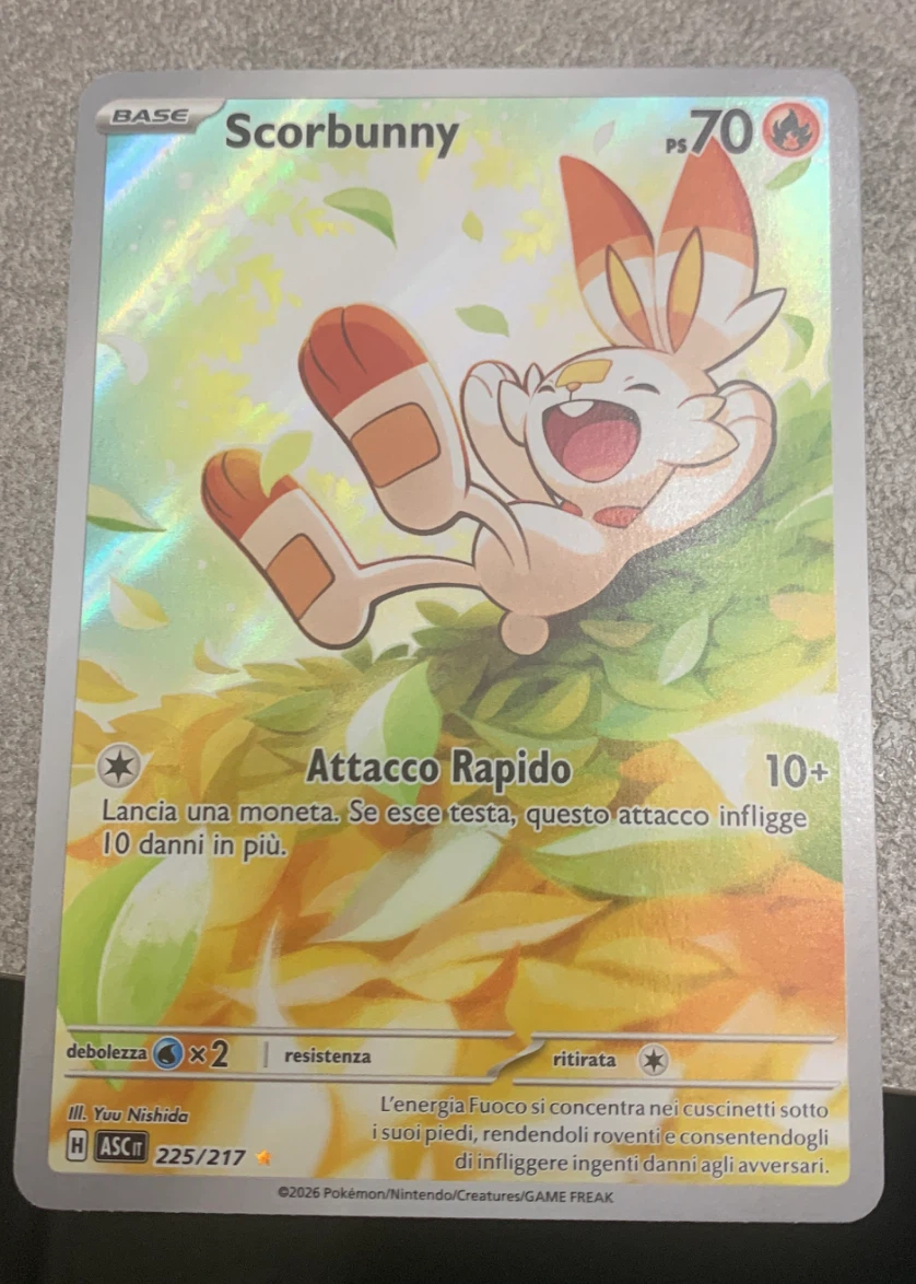 Scorbunny 225/217 Ascended Heroes front card photo in PokeToGrade pregrading report