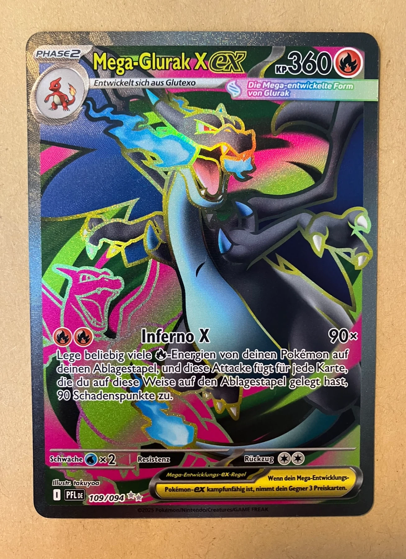 Mega Charizard X ex 109/94 Phantasmal Flames front card photo in PokeToGrade pregrading report