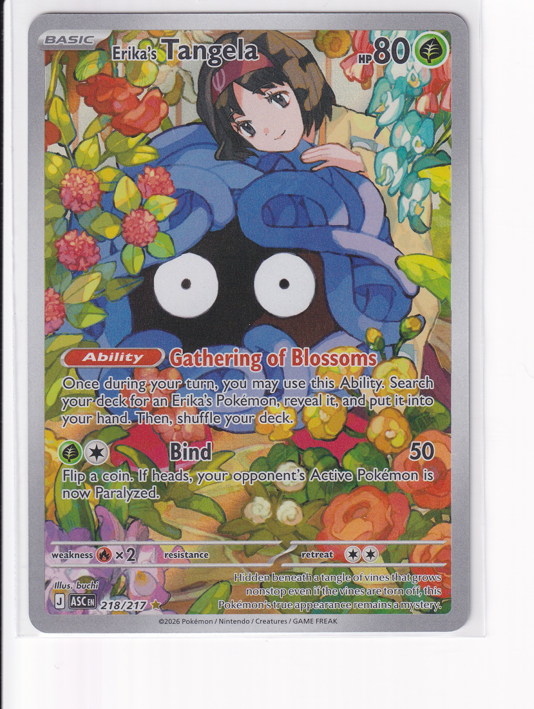 Erika's Tangela 218/217 Ascended Heroes front card photo in PokeToGrade pregrading report
