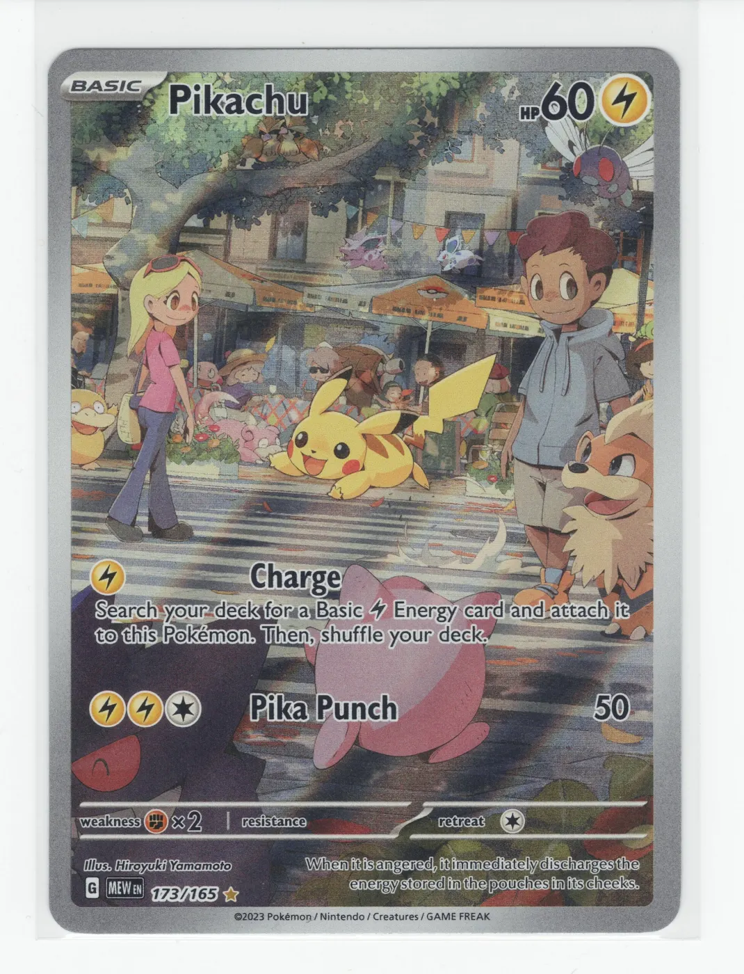 Pikachu 173/165 151 front card photo in PokeToGrade pregrading report