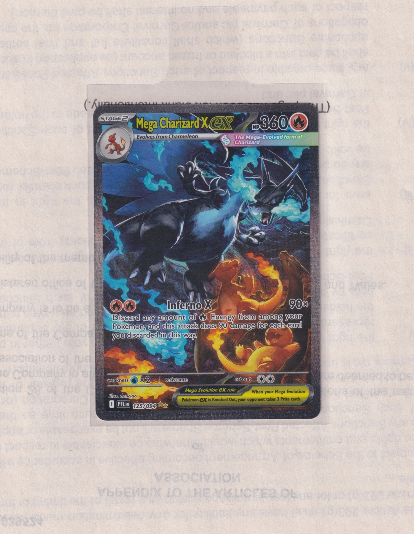 Mega Charizard X ex 125/94 Phantasmal Flames front card photo in PokeToGrade pregrading report