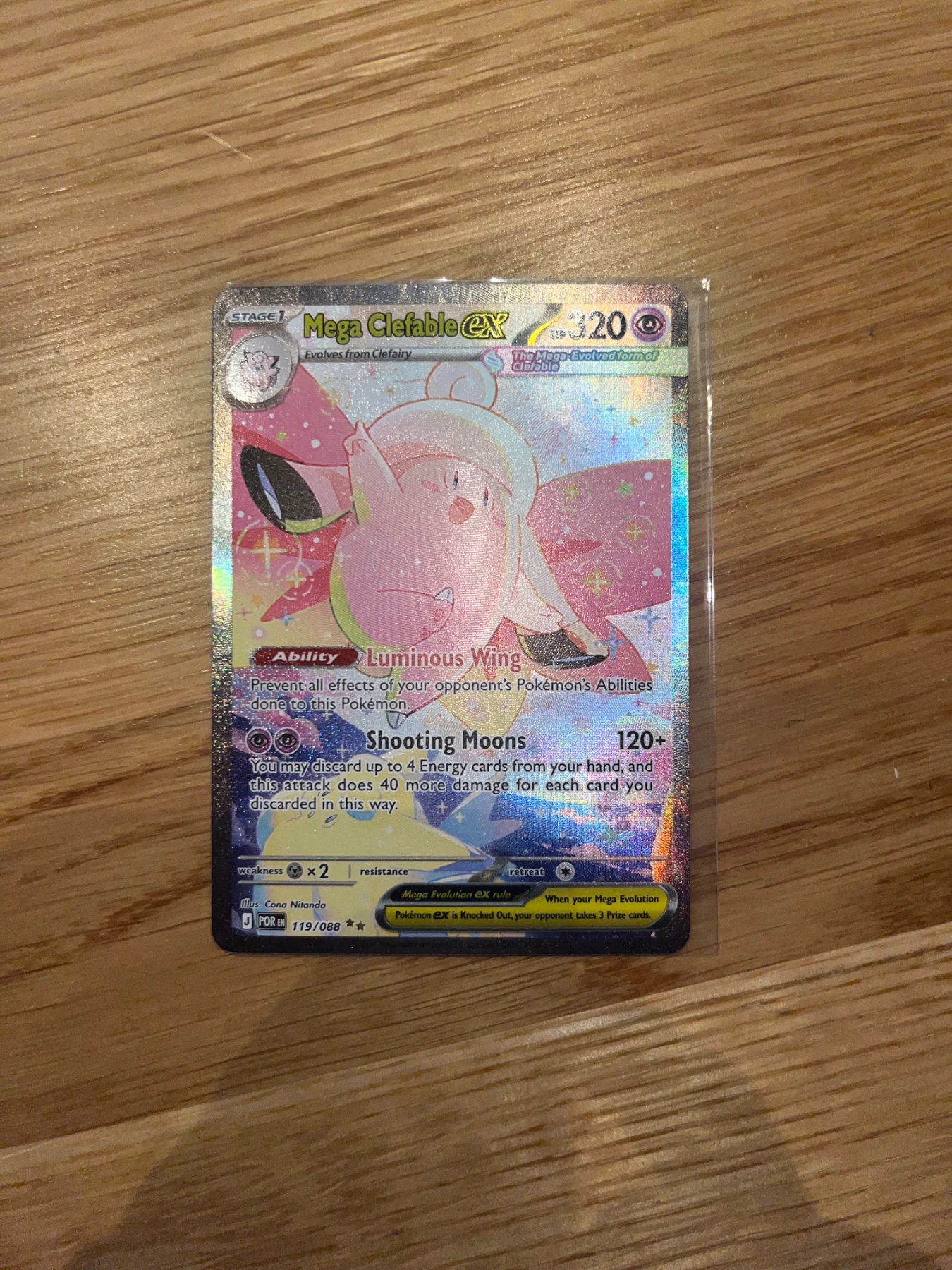 Mega Clefable ex 119/88 Perfect Order front card photo in PokeToGrade pregrading report