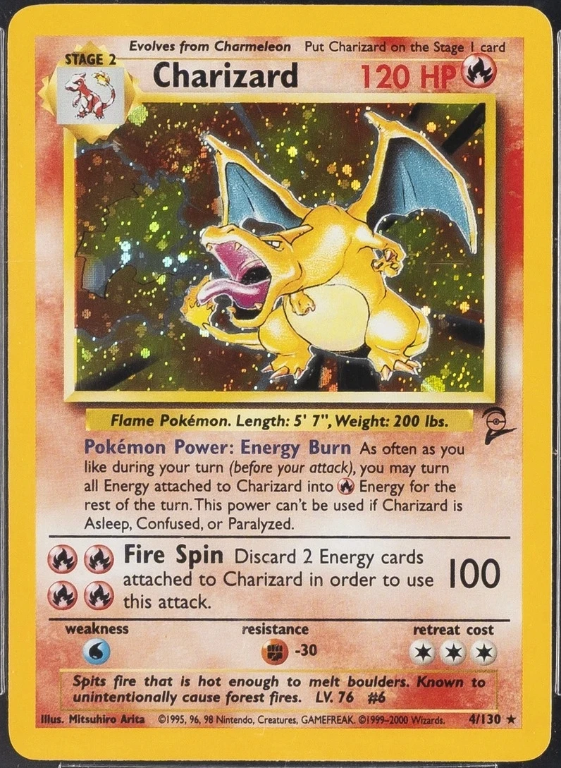 Charizard 004/130 Base Set 2 front card photo in PokeToGrade pregrading report