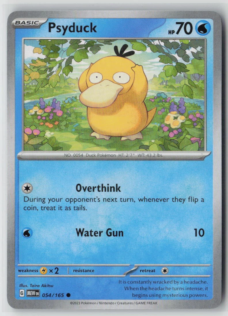 Psyduck 054/165 151 front card photo in PokeToGrade pregrading report