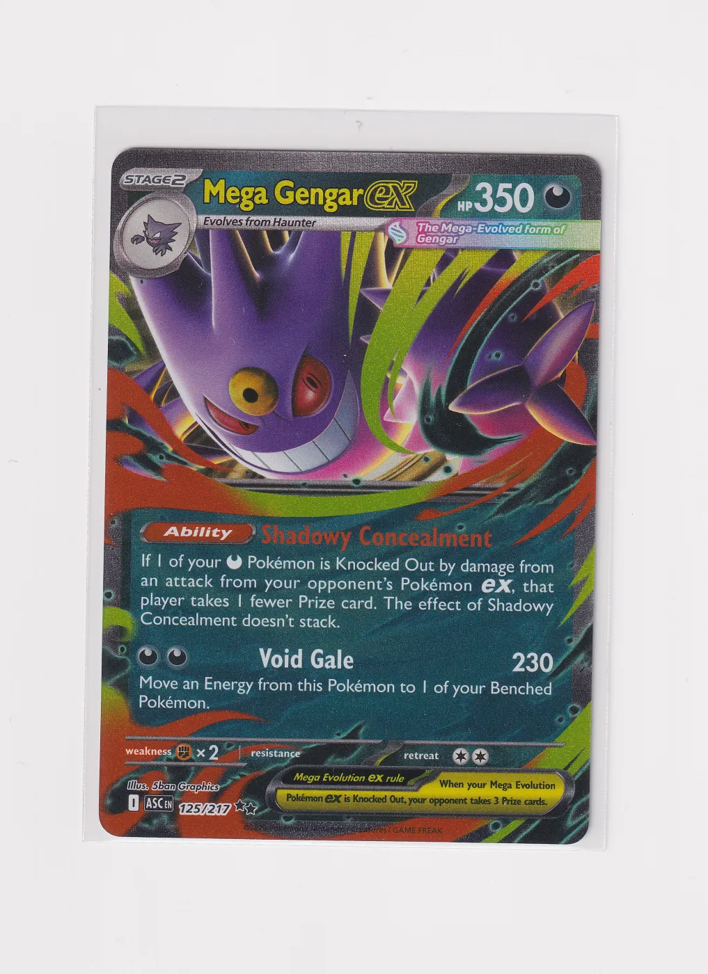 Mega Gengar ex 125/217 Ascended Heroes front card photo in PokeToGrade pregrading report