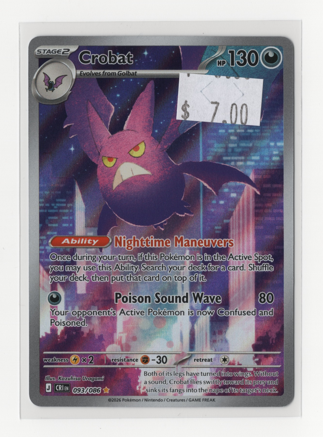 Crobat 093/86 Chaos Rising front card photo in PokeToGrade pregrading report