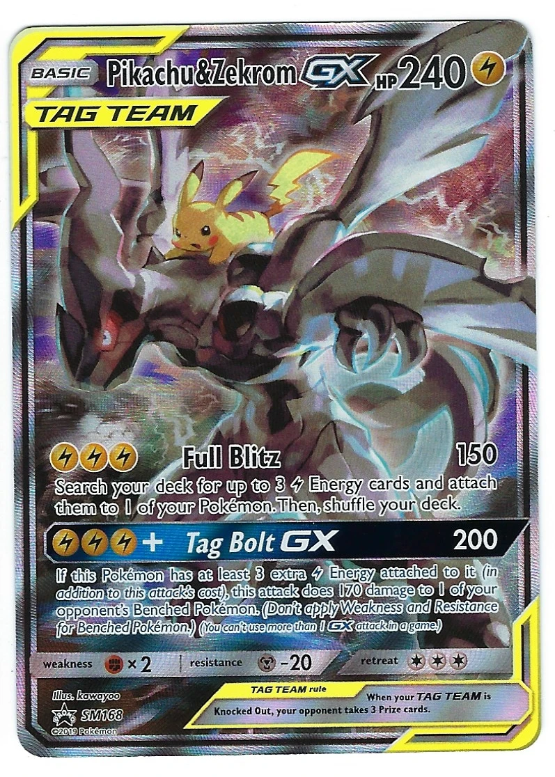 Pikachu & Zekrom GX SM168/248 SM Black Star Promos front card photo in PokeToGrade pregrading report