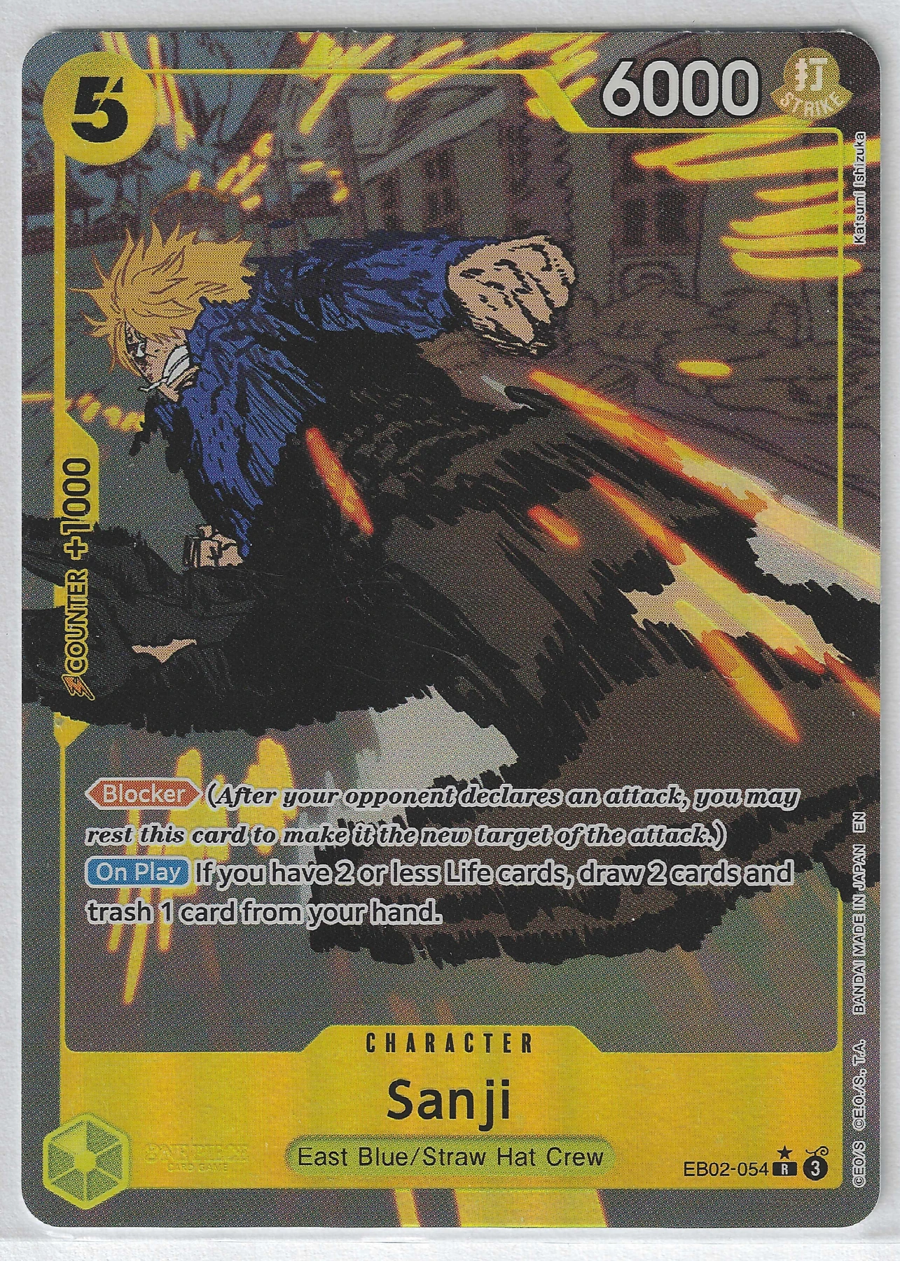 Sanji (EB02-054) EB02-054 Extra Booster: Anime 25th Collection front card photo in PokeToGrade pregrading report