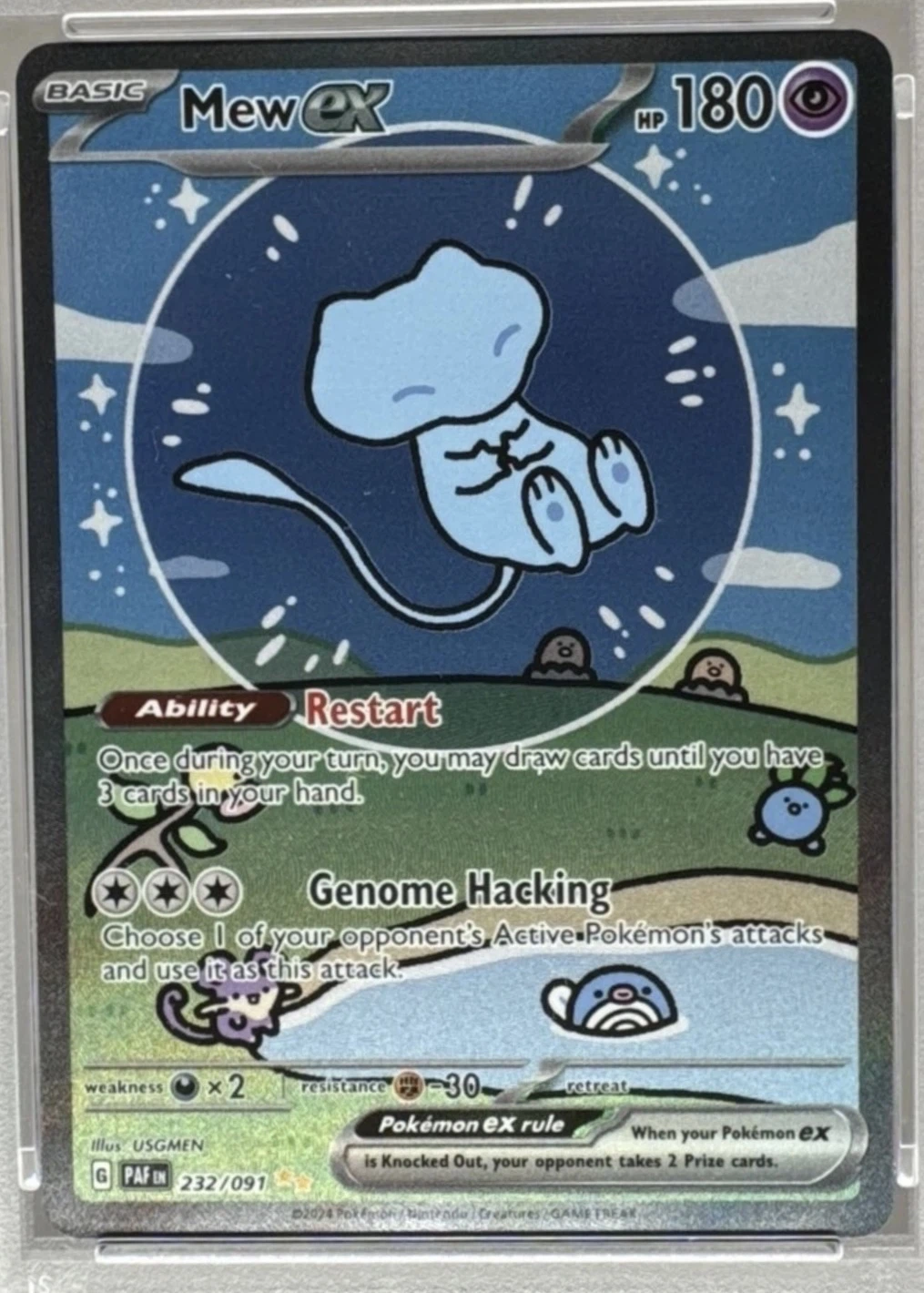 Mew ex 232/91 Paldean Fates front card photo in PokeToGrade pregrading report