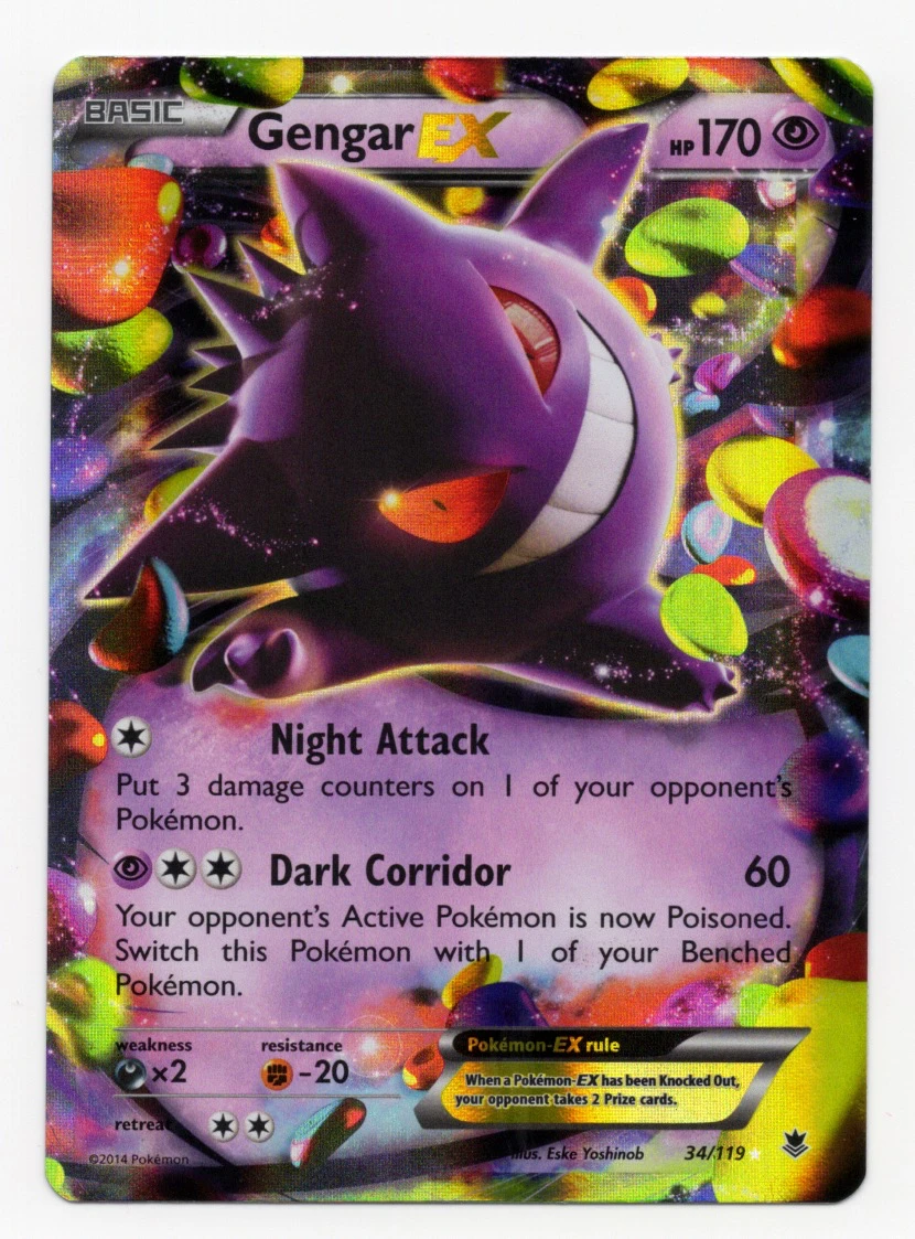 Gengar EX 034/119 Phantom Forces front card photo in PokeToGrade pregrading report