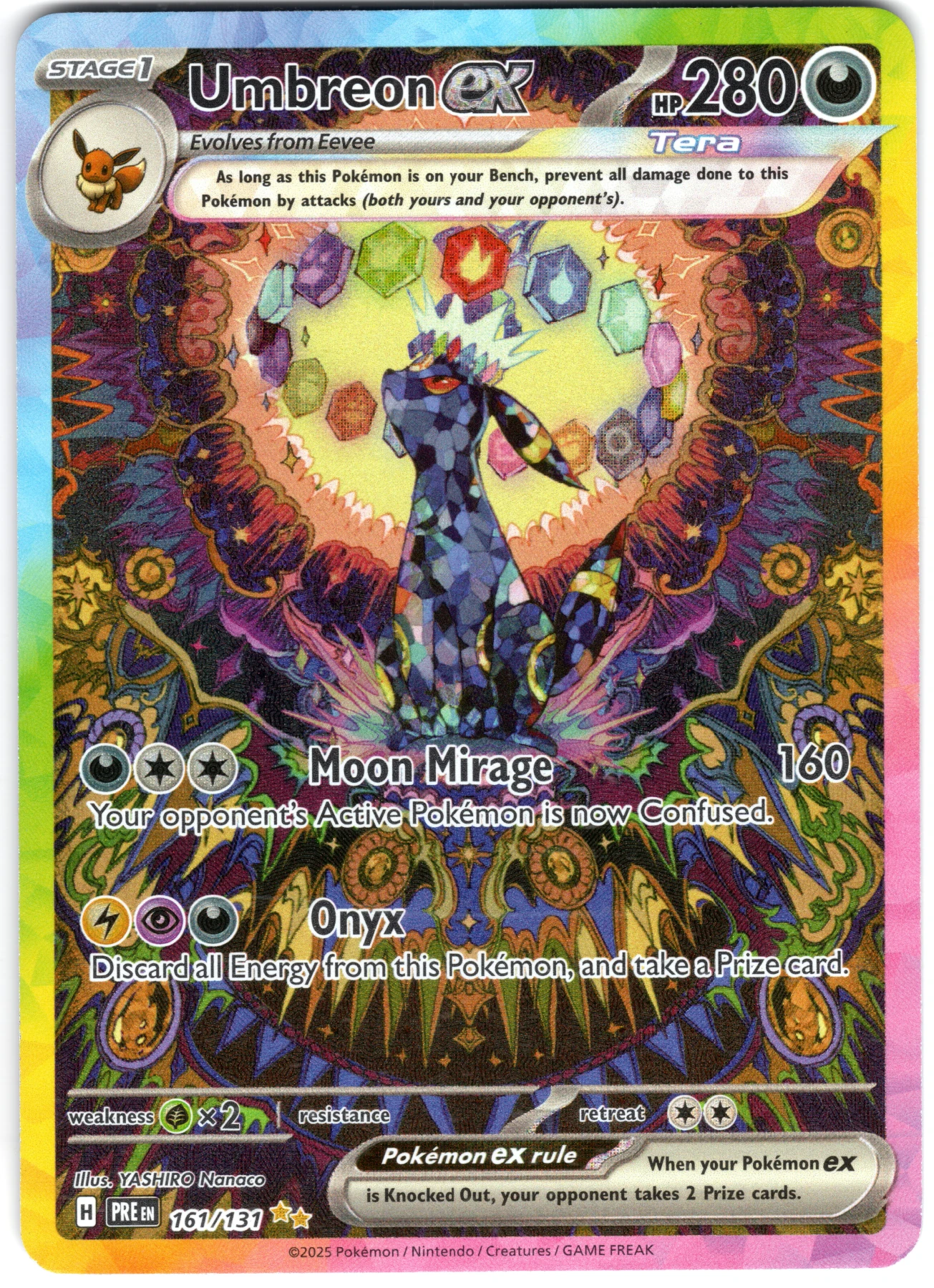Umbreon ex 161/131 Prismatic Evolutions front card photo in PokeToGrade pregrading report