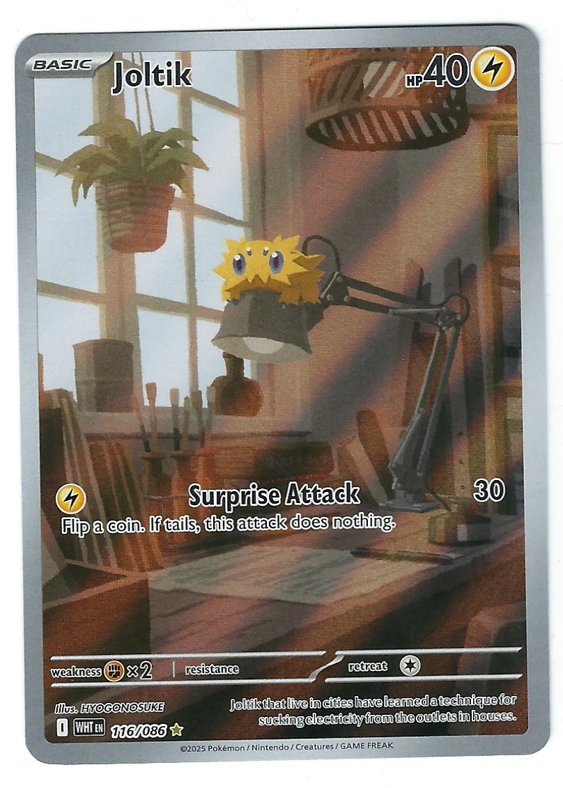 Joltik 116/86 White Flare front card photo in PokeToGrade pregrading report