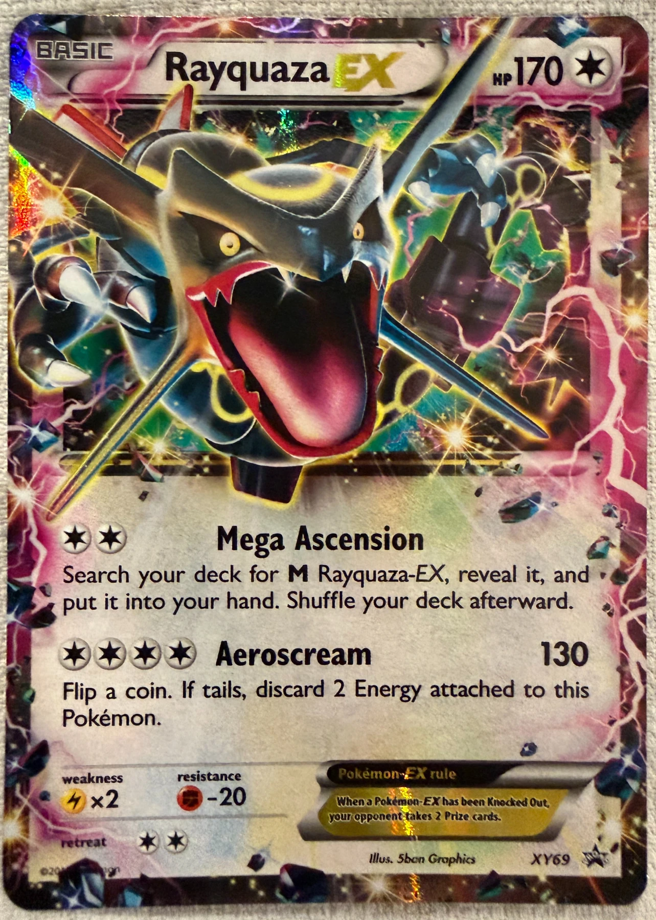 Rayquaza EX XY69/211 XY Black Star Promos front card photo in PokeToGrade pregrading report