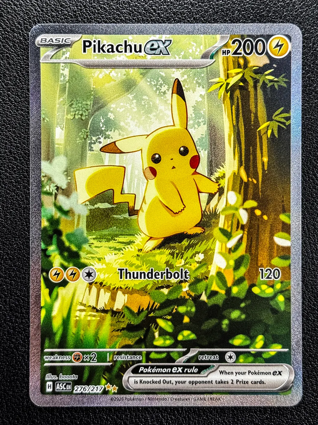 Pikachu ex 276/217 Ascended Heroes front card photo in PokeToGrade pregrading report