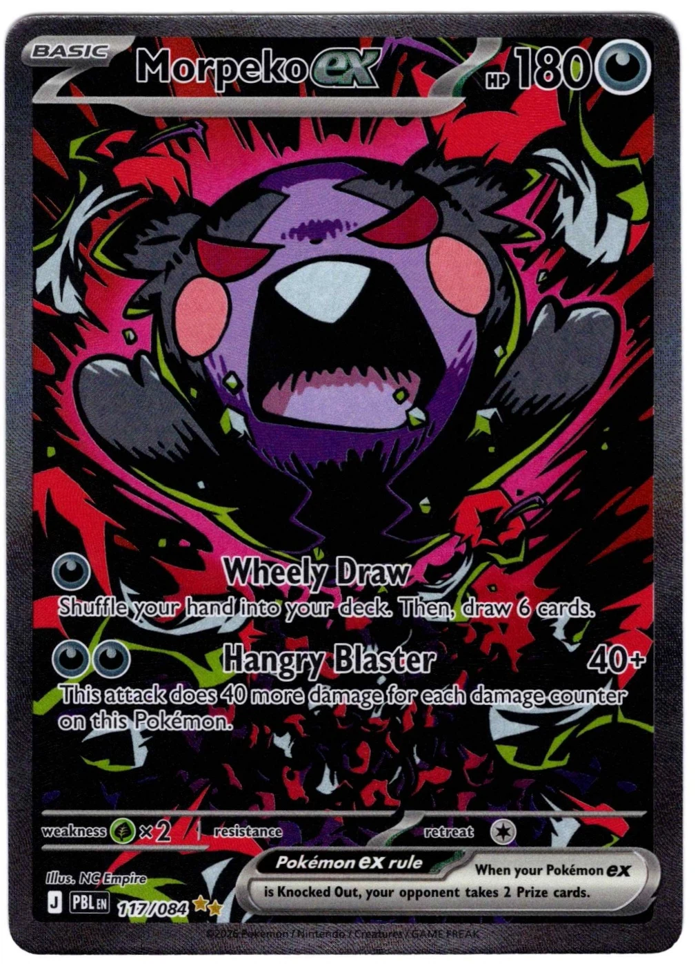 Morpeko ex 117/84 Pitch Black front card photo in PokeToGrade pregrading report