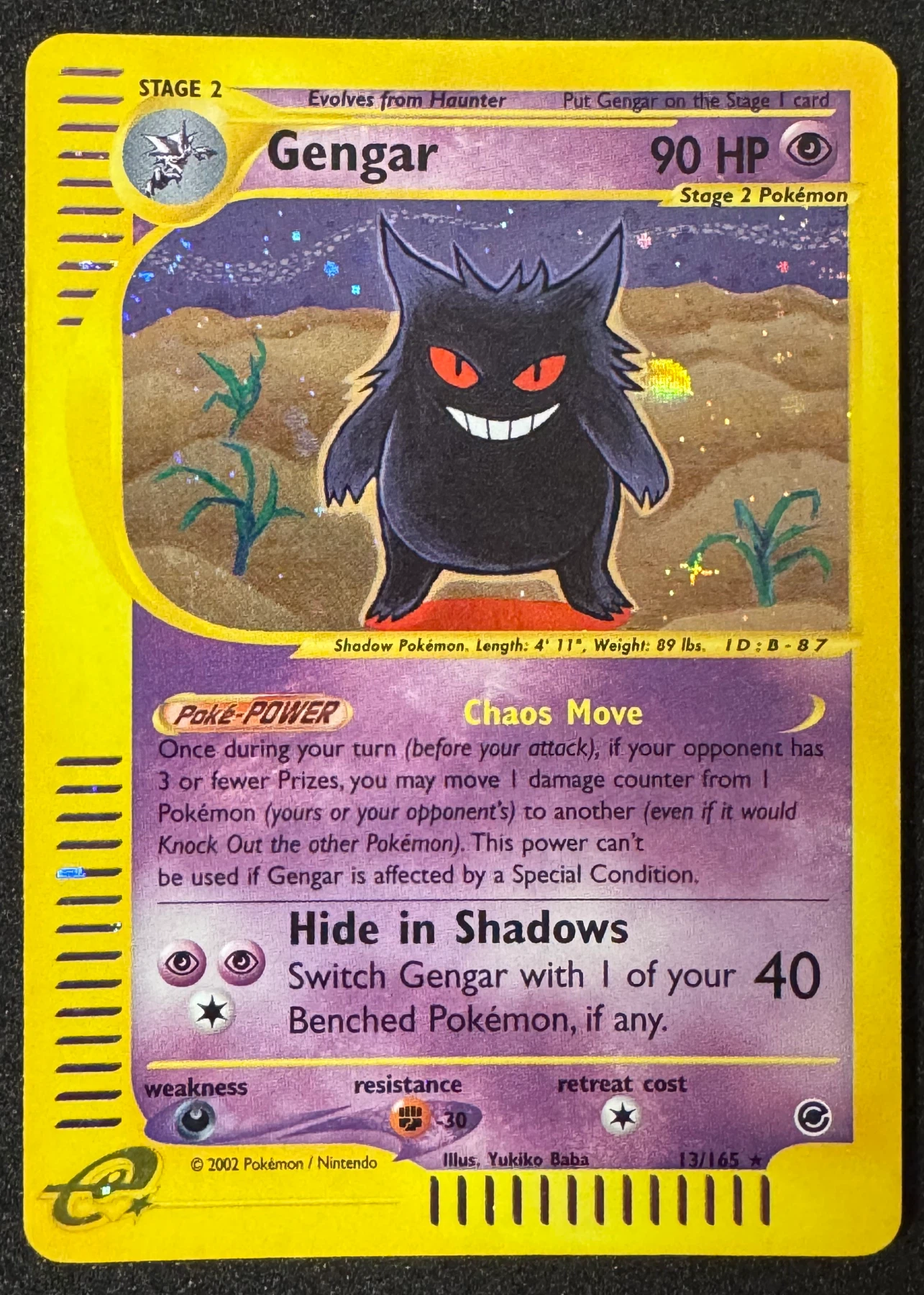 Gengar 013/165 · Holo Expedition Base Set front card photo in PokeToGrade pregrading report
