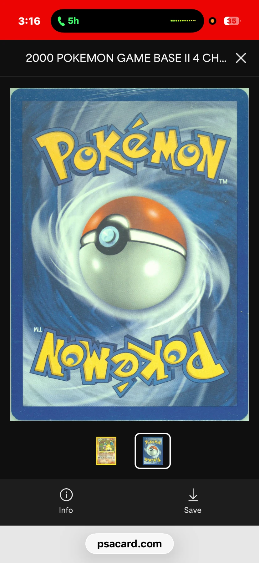 Charizard 004/102 Base Set back card photo in PokeToGrade pregrading report