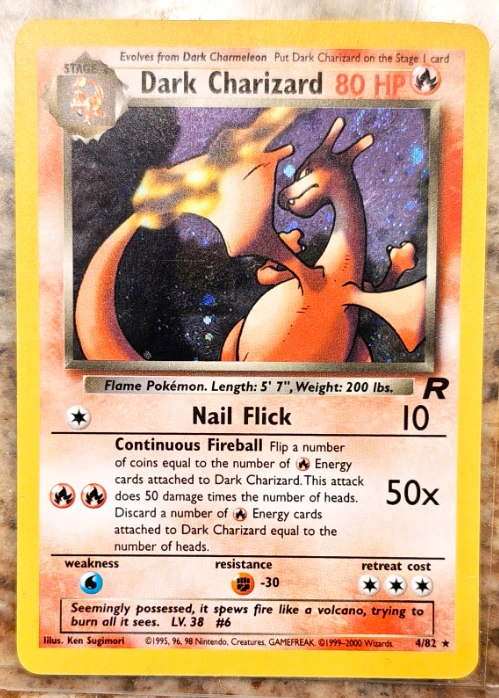 Dark Charizard 004/82 Team Rocket front card photo in PokeToGrade pregrading report