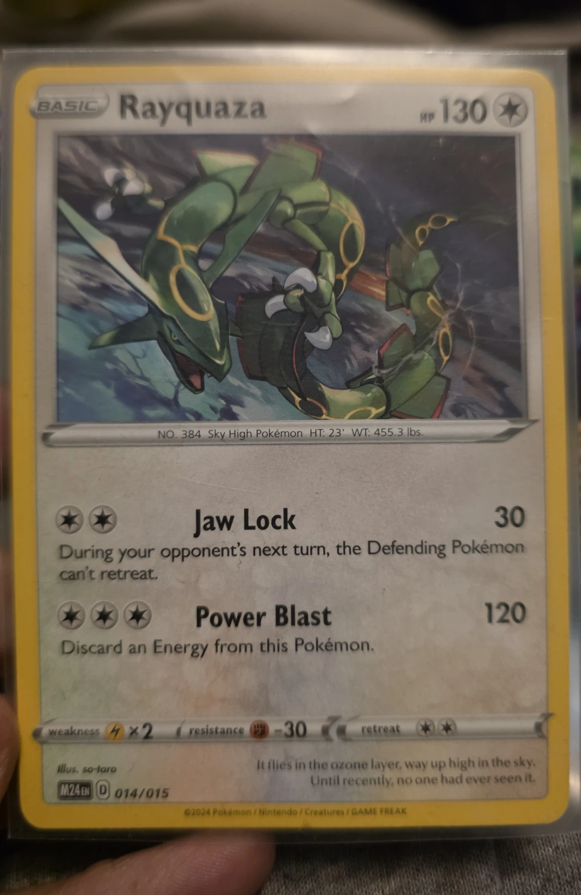 Rayquaza 014/15 McDonald's Collection 2024 front card photo in PokeToGrade pregrading report