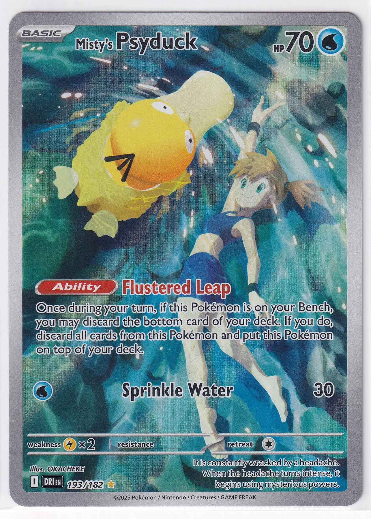 Misty's Psyduck 193/182 Destined Rivals front card photo in PokeToGrade pregrading report