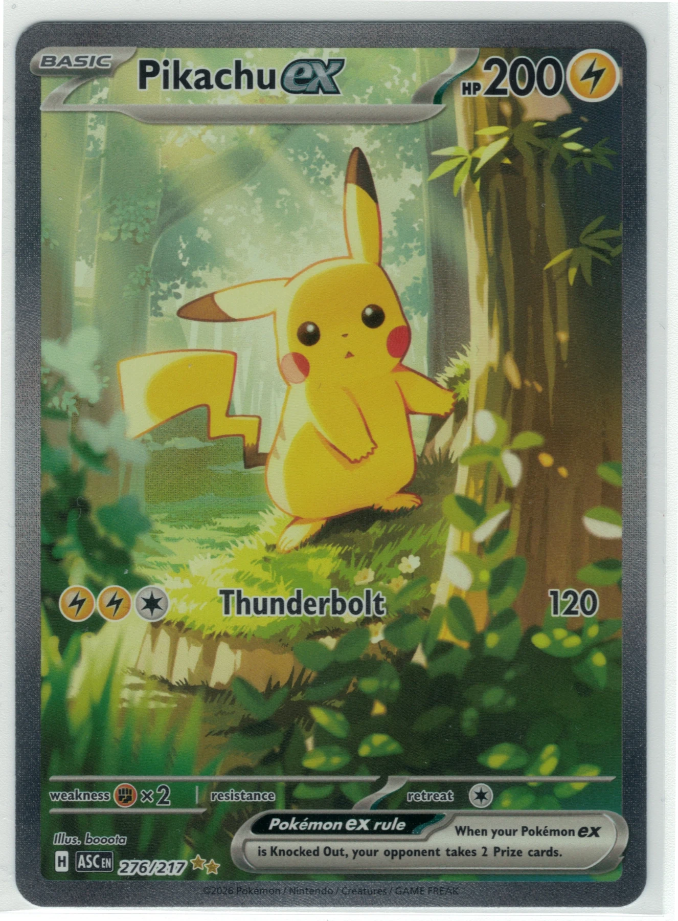 Pikachu ex 276/217 Ascended Heroes front card photo in PokeToGrade pregrading report