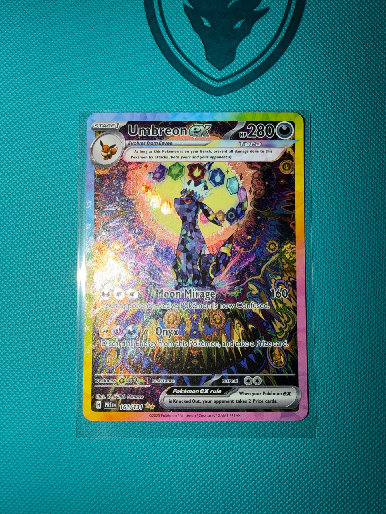 Umbreon ex 161/131 Prismatic Evolutions front card photo in PokeToGrade pregrading report