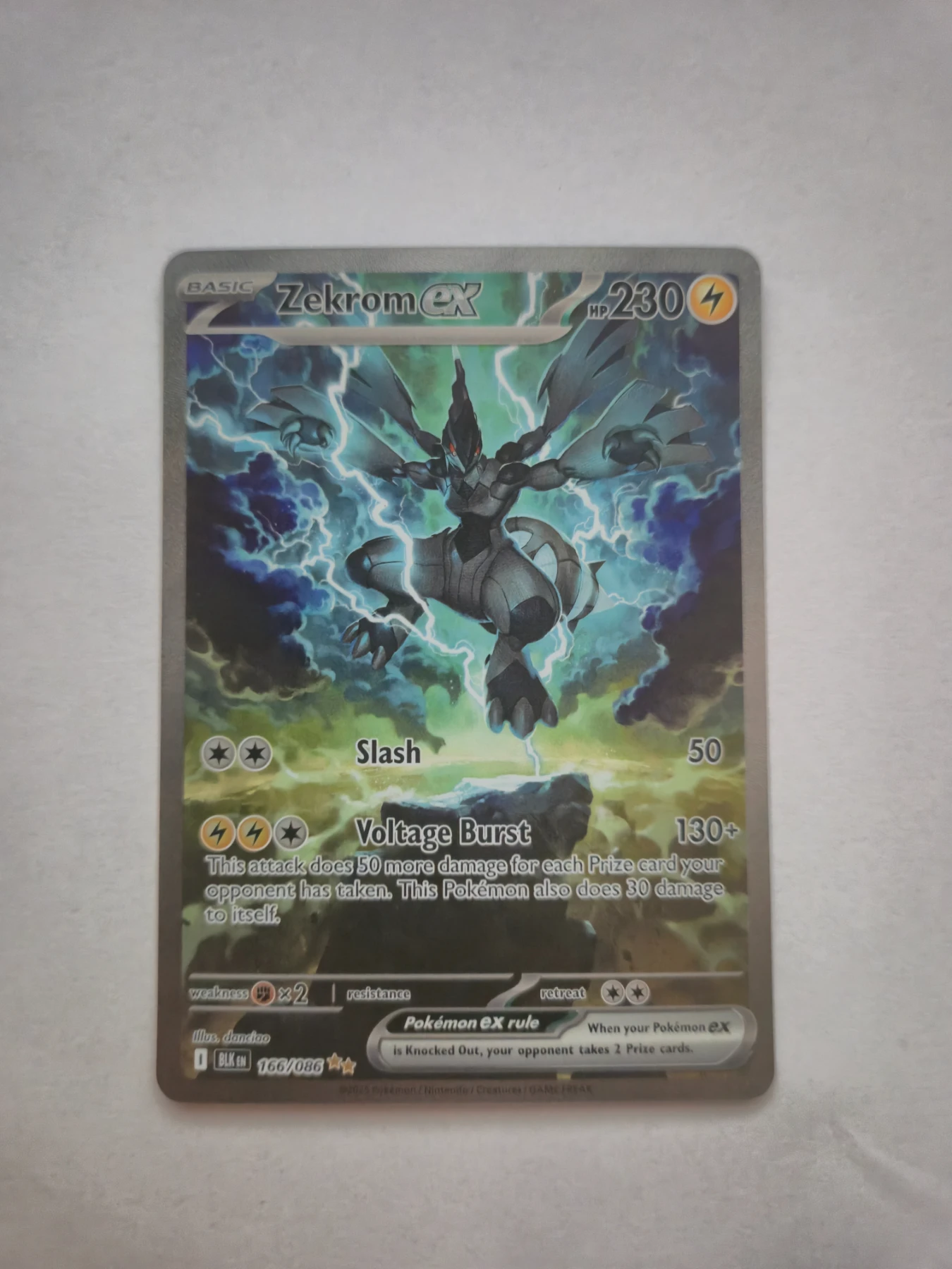 Zekrom ex 166/86 Black Bolt front card photo in PokeToGrade pregrading report