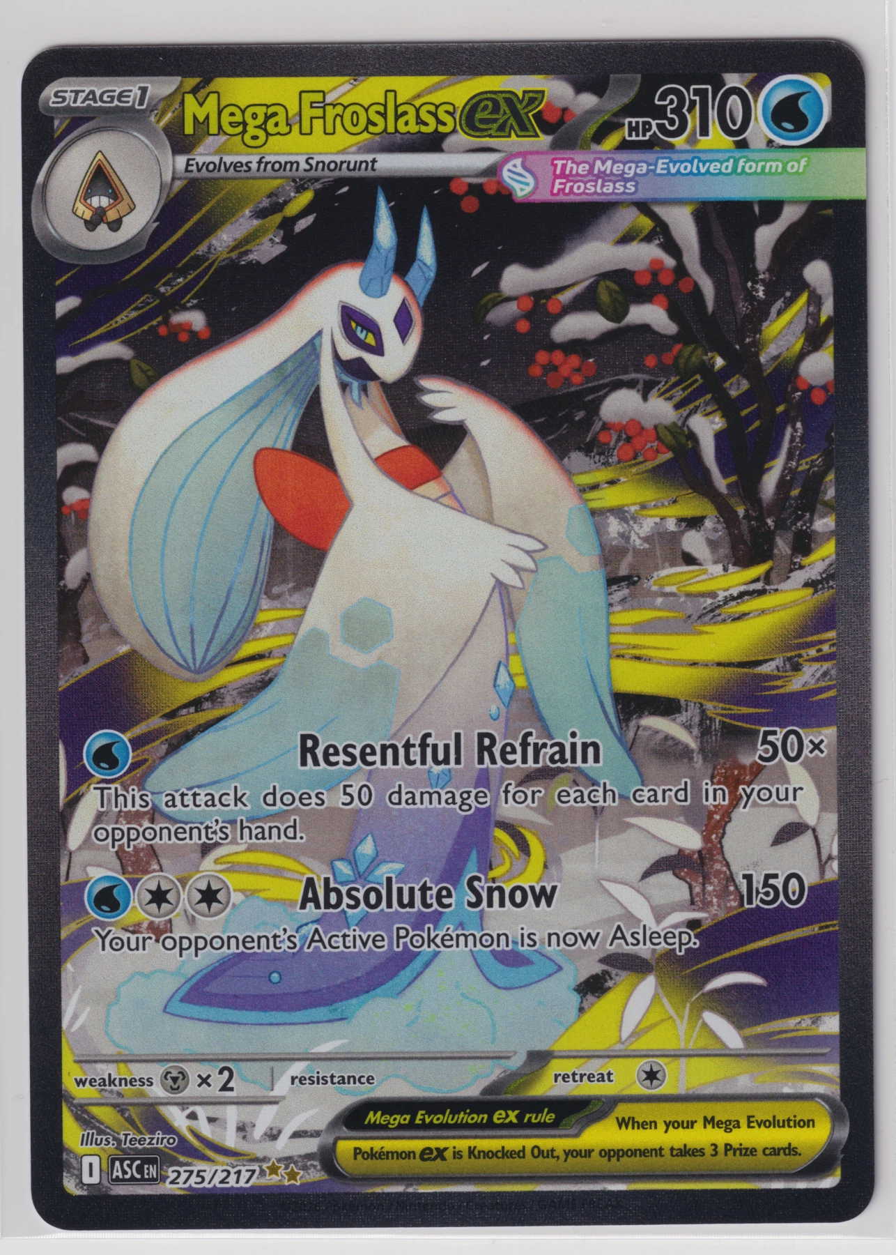 Mega Froslass ex 275/217 Ascended Heroes front card photo in PokeToGrade pregrading report