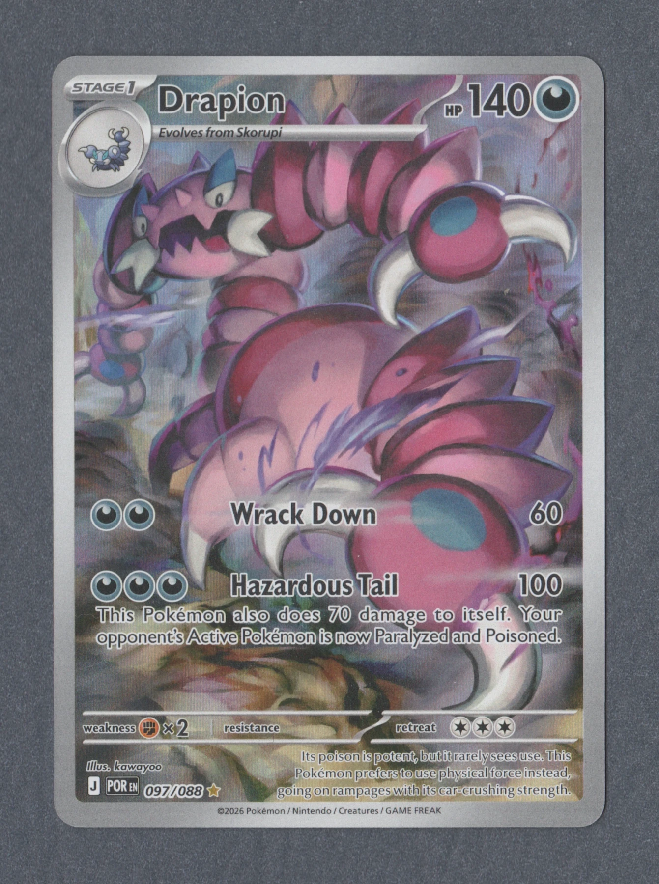 Drapion 097/88 Perfect Order front card photo in PokeToGrade pregrading report