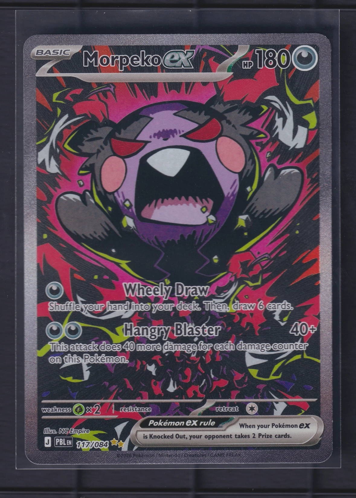 Morpeko ex 117/84 Pitch Black front card photo in PokeToGrade pregrading report