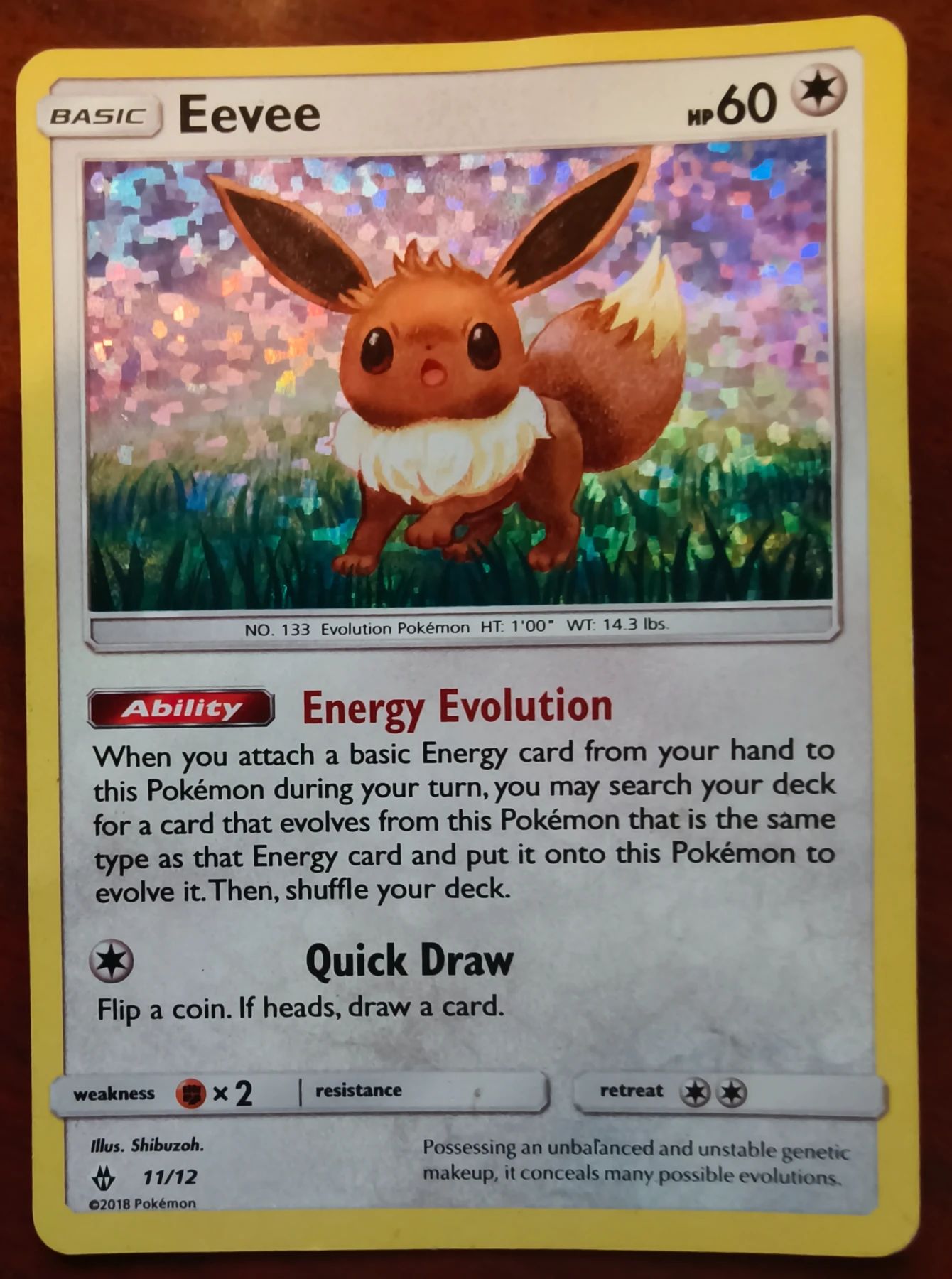 Eevee 011/12 McDonald's Collection 2018 front card photo in PokeToGrade pregrading report