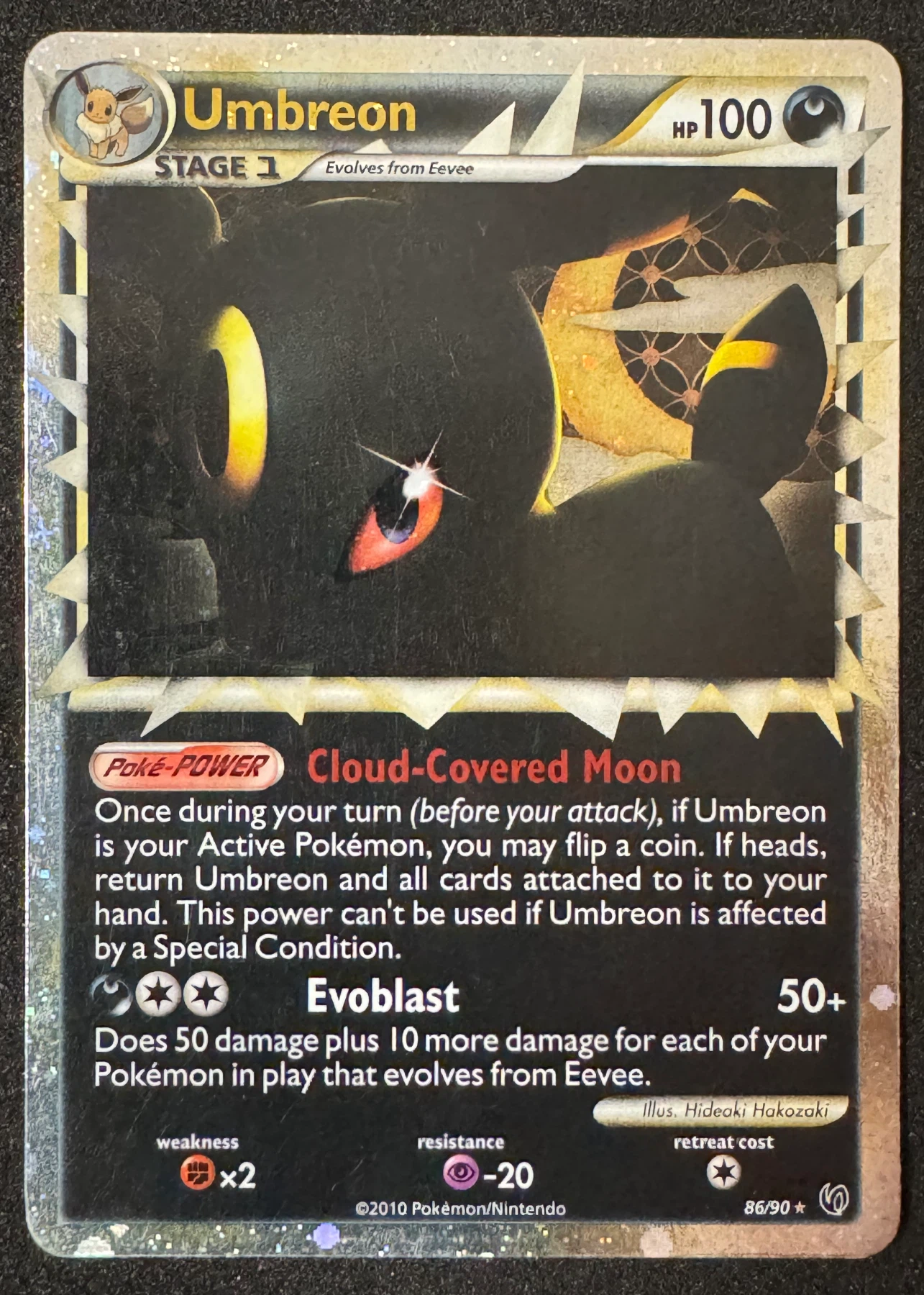 Umbreon 086/90 Undaunted front card photo in PokeToGrade pregrading report