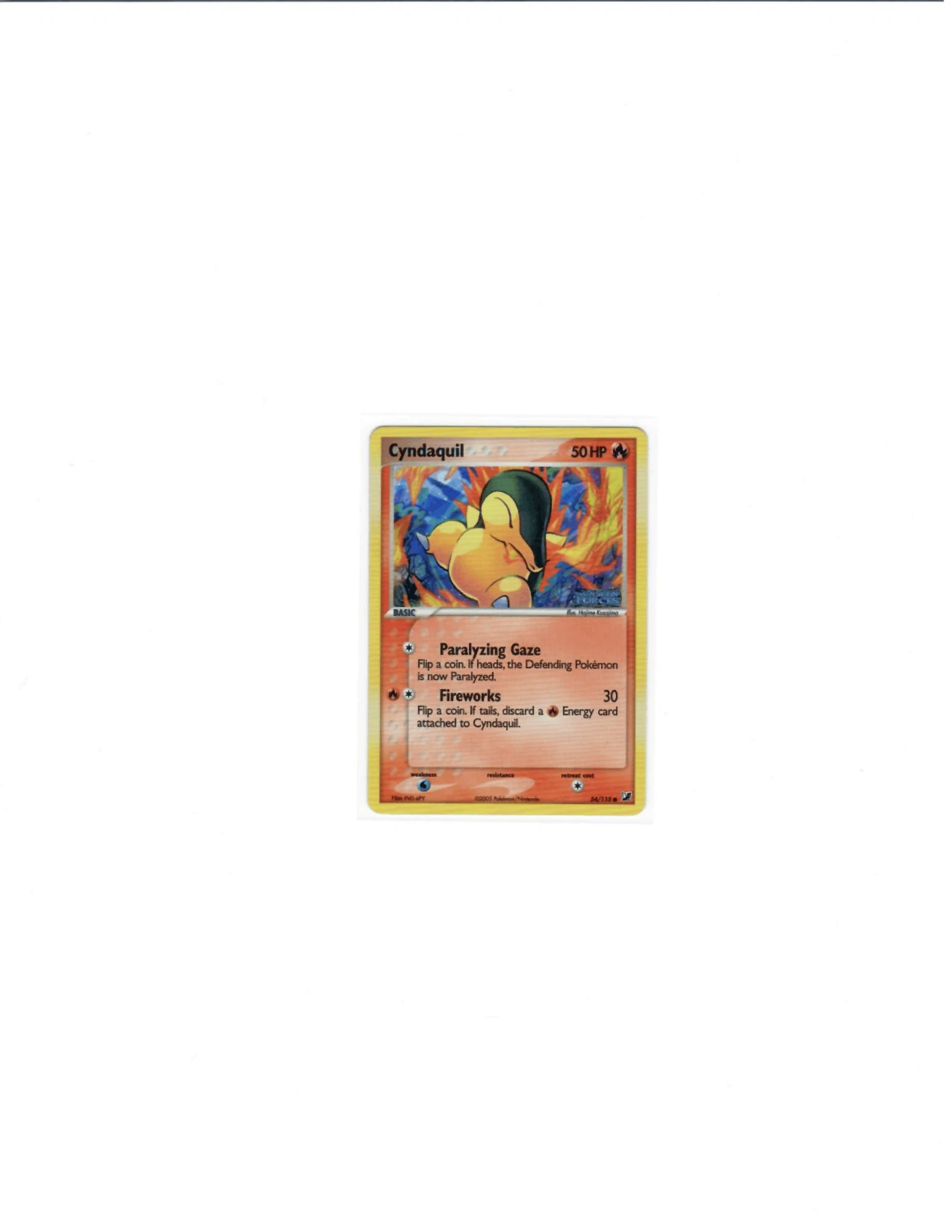 Cyndaquil Unseen Forces front card photo in PokeToGrade pregrading report
