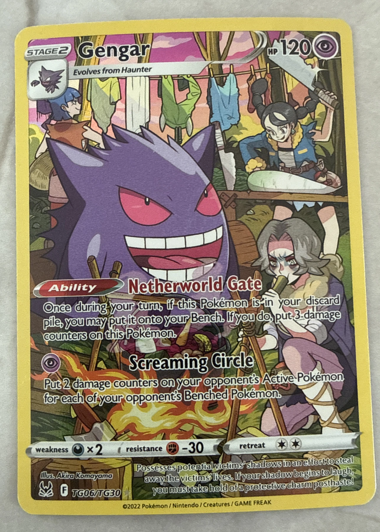 Gengar TG06/196 Lost Origin front card photo in PokeToGrade pregrading report