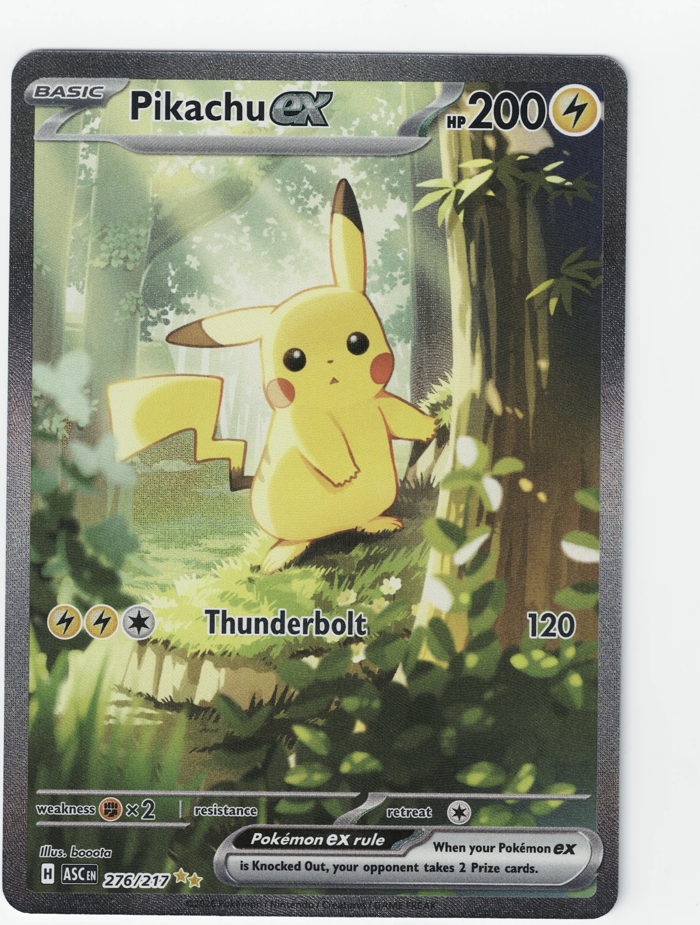 Pikachu ex 276/217 Ascended Heroes front card photo in PokeToGrade pregrading report