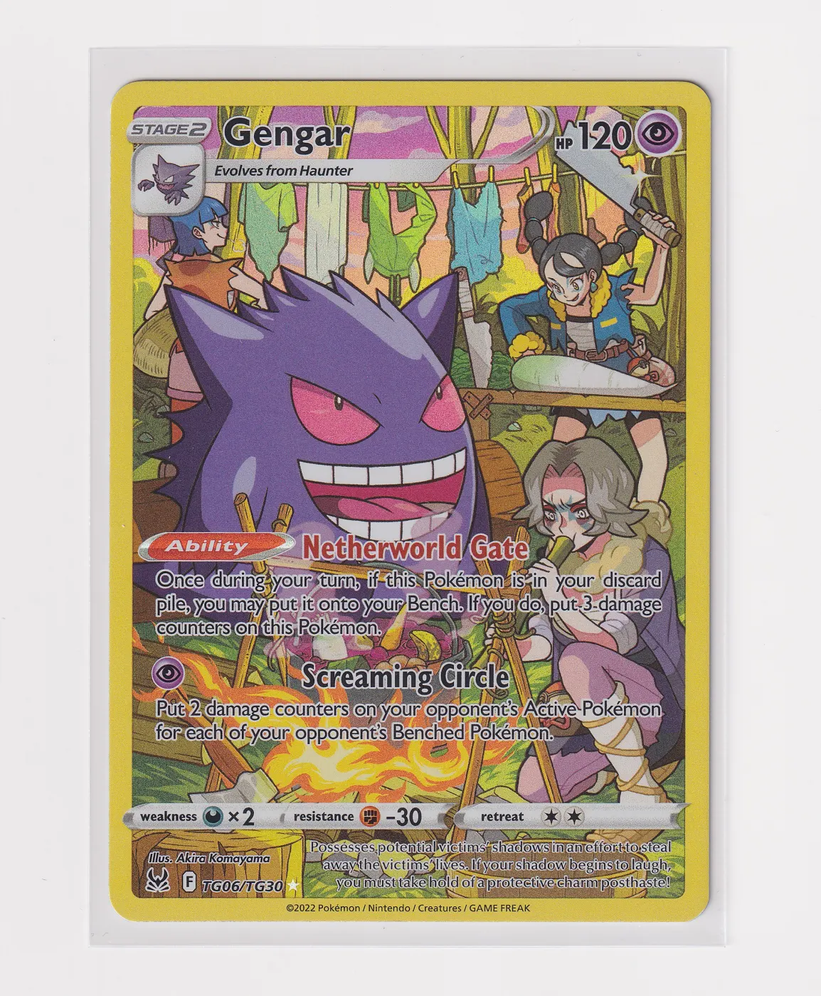 Gengar TG06/196 Lost Origin front card photo in PokeToGrade pregrading report