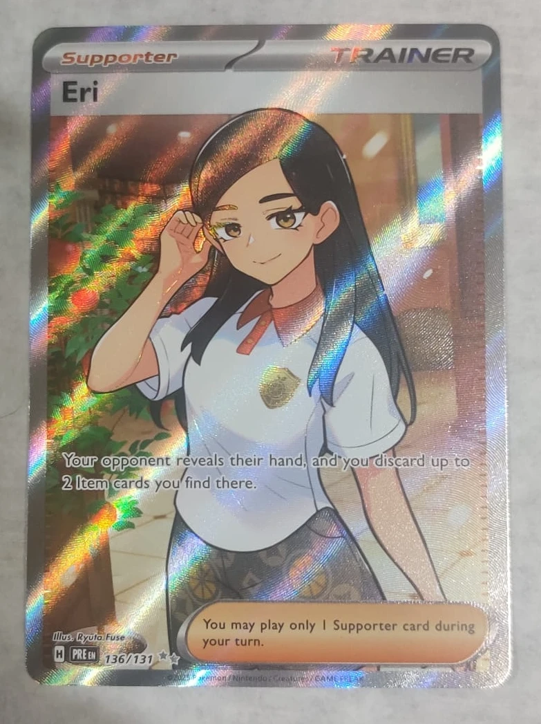 Eri 136/131 Prismatic Evolutions front card photo in PokeToGrade pregrading report