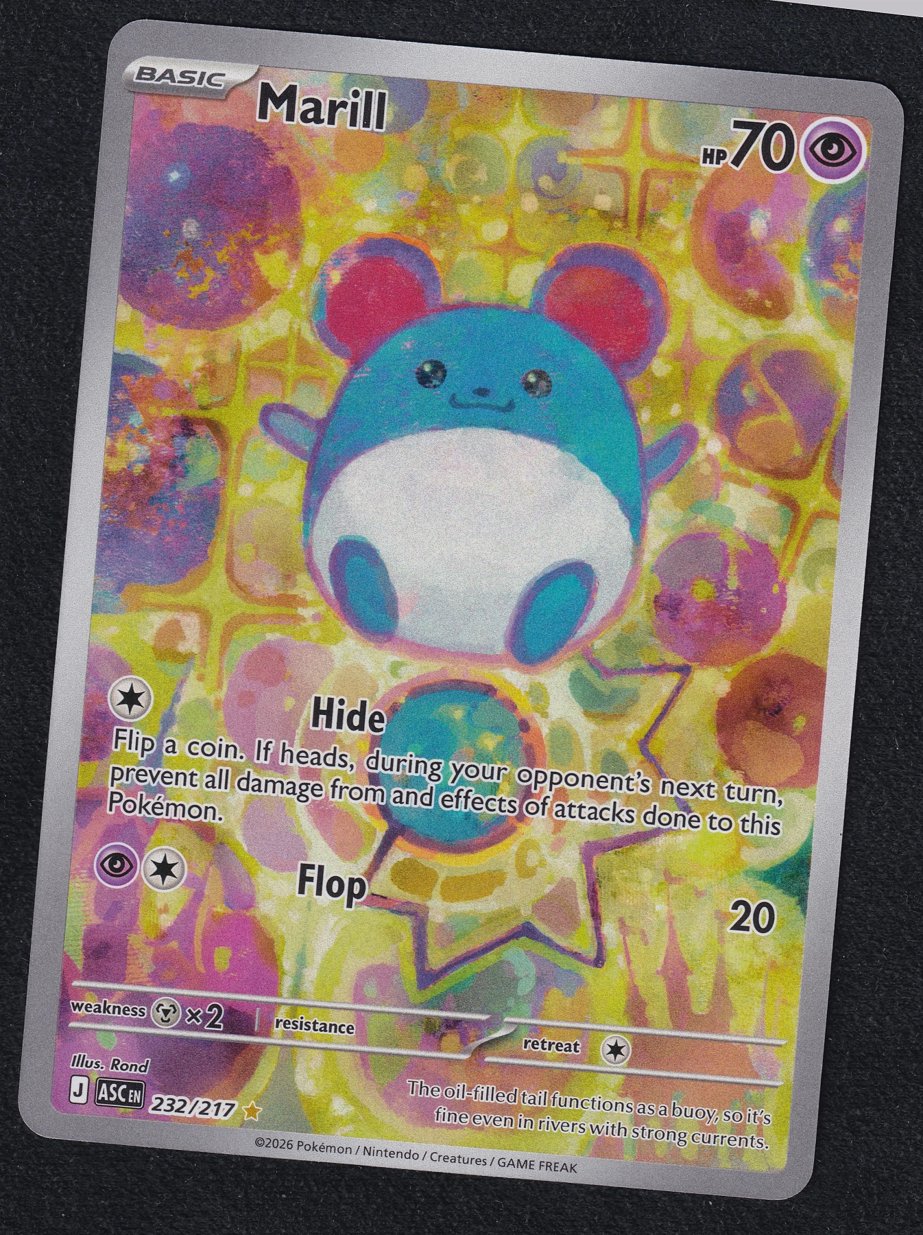 Marill 232/217 Ascended Heroes front card photo in PokeToGrade pregrading report
