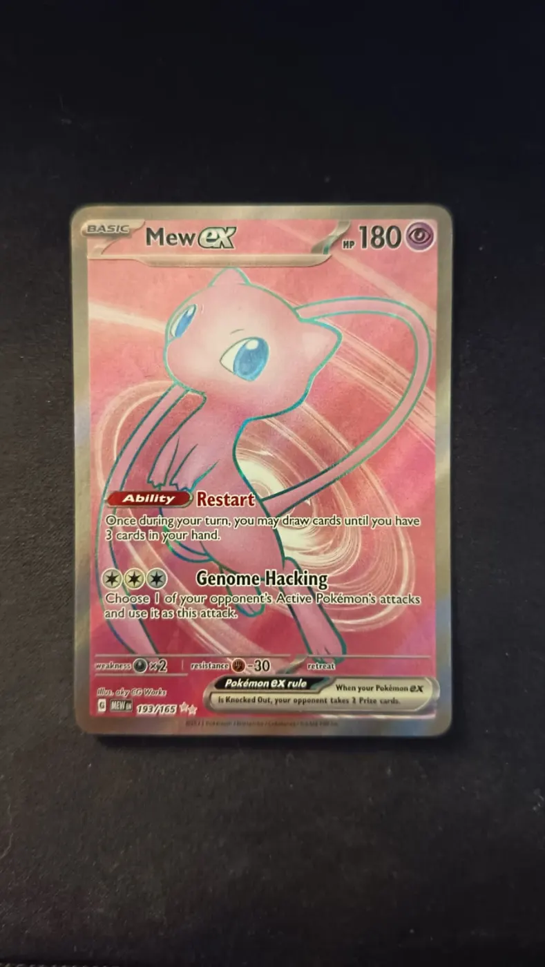 Mew ex 193/165 151 front card photo in PokeToGrade pregrading report