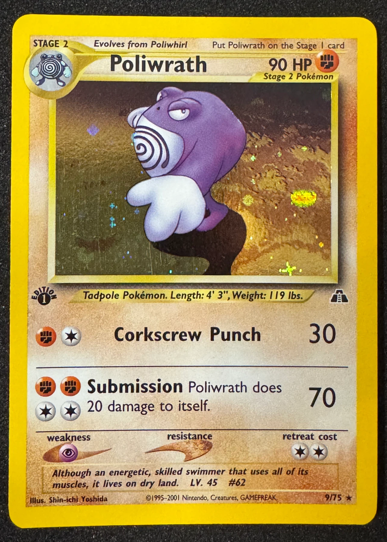 Poliwrath 009/75 Neo Discovery front card photo in PokeToGrade pregrading report