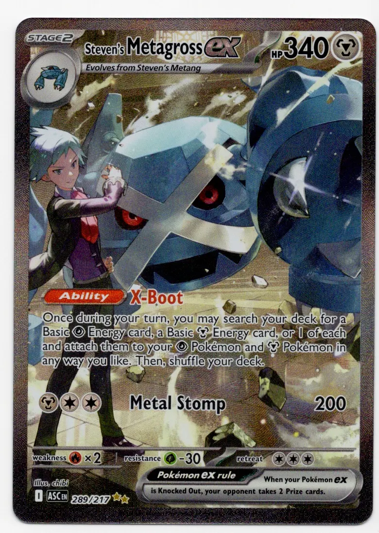 Steven's Metagross ex 289/217 Ascended Heroes front card photo in PokeToGrade pregrading report
