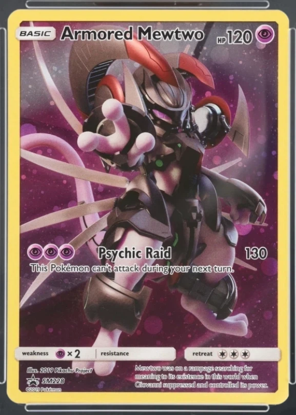 Armored Mewtwo SM228/248 SM Black Star Promos front card photo in PokeToGrade pregrading report