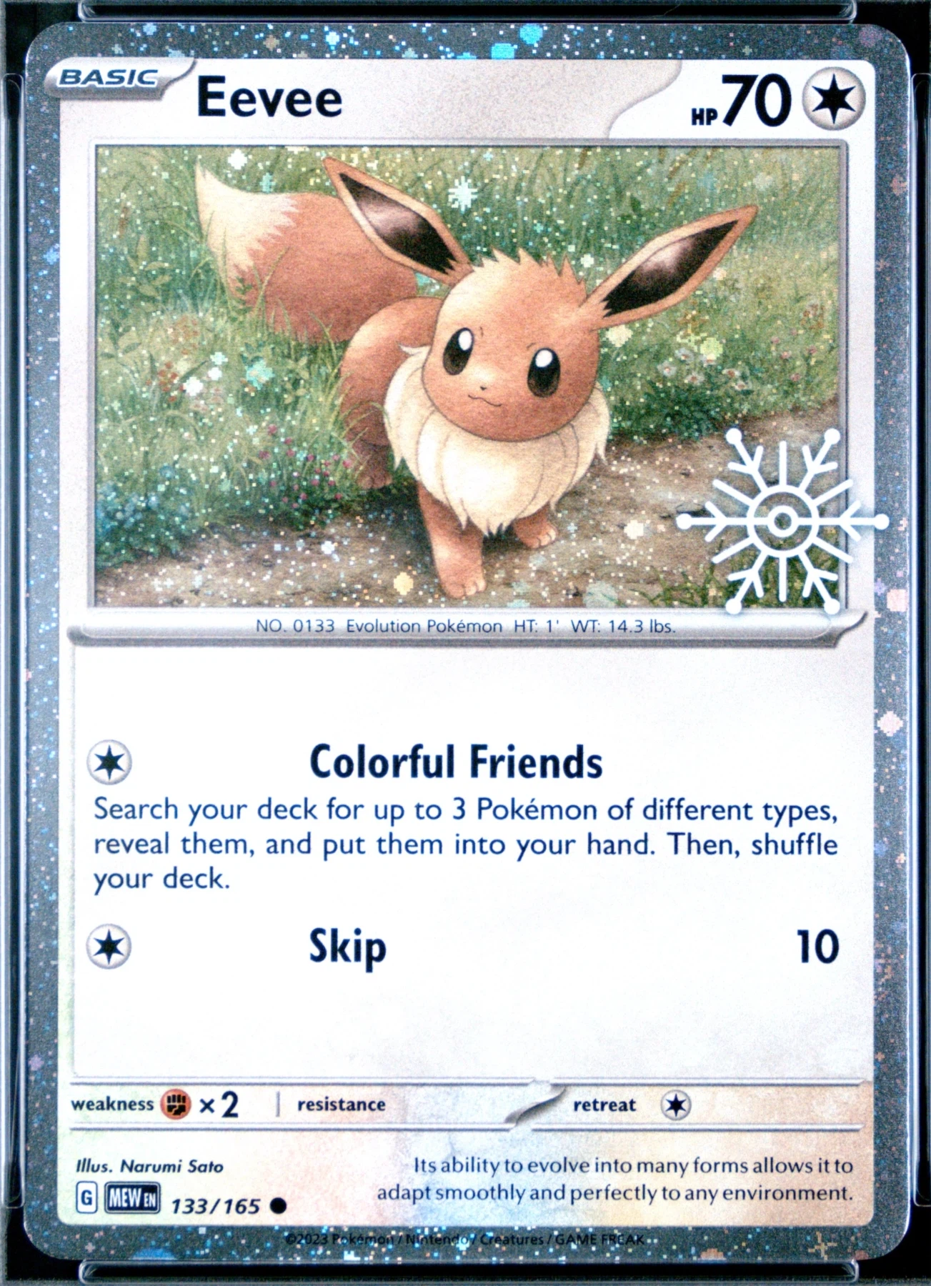 Eevee 133/165 151 front card photo in PokeToGrade pregrading report