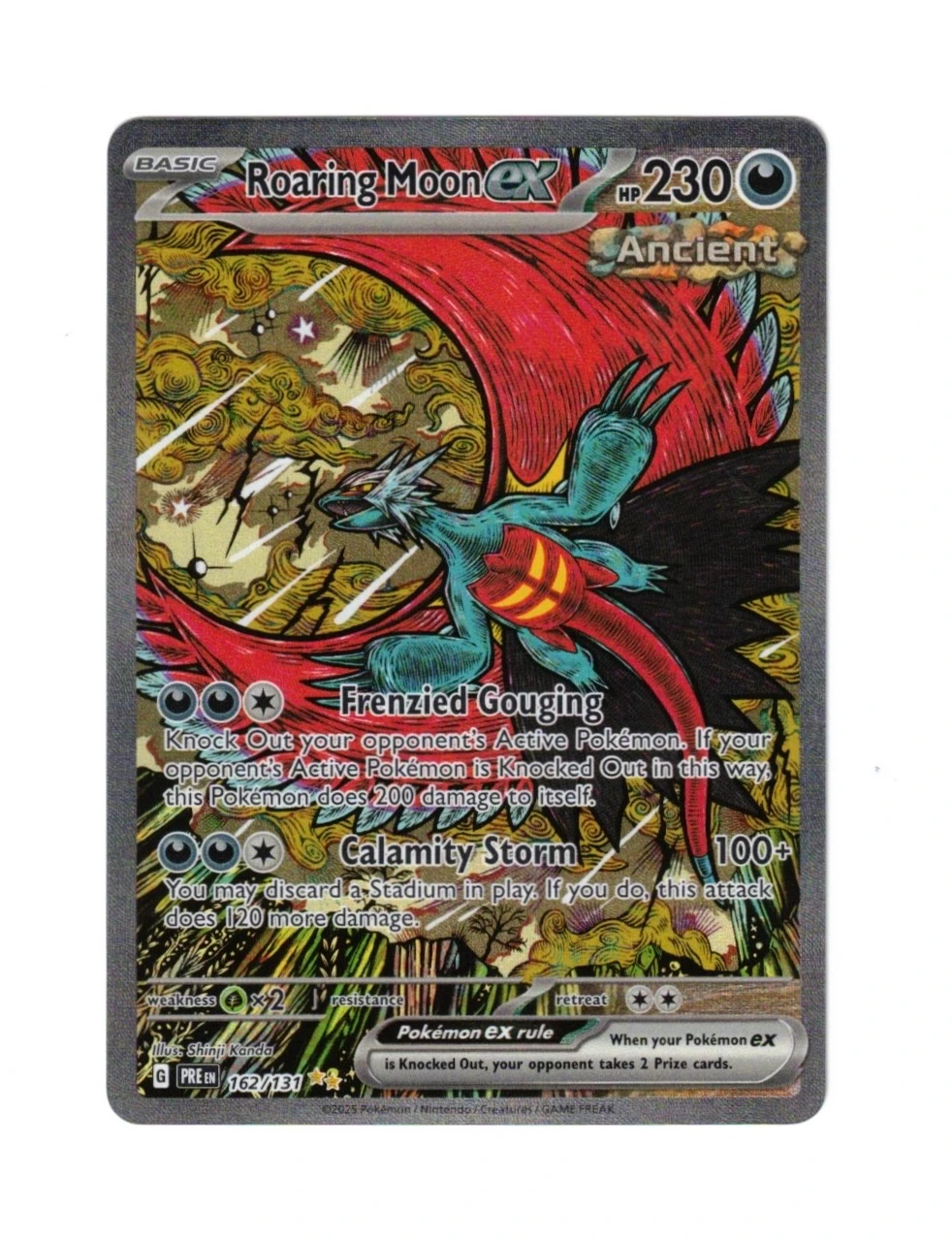Roaring Moon ex 162/131 Prismatic Evolutions front card photo in PokeToGrade pregrading report