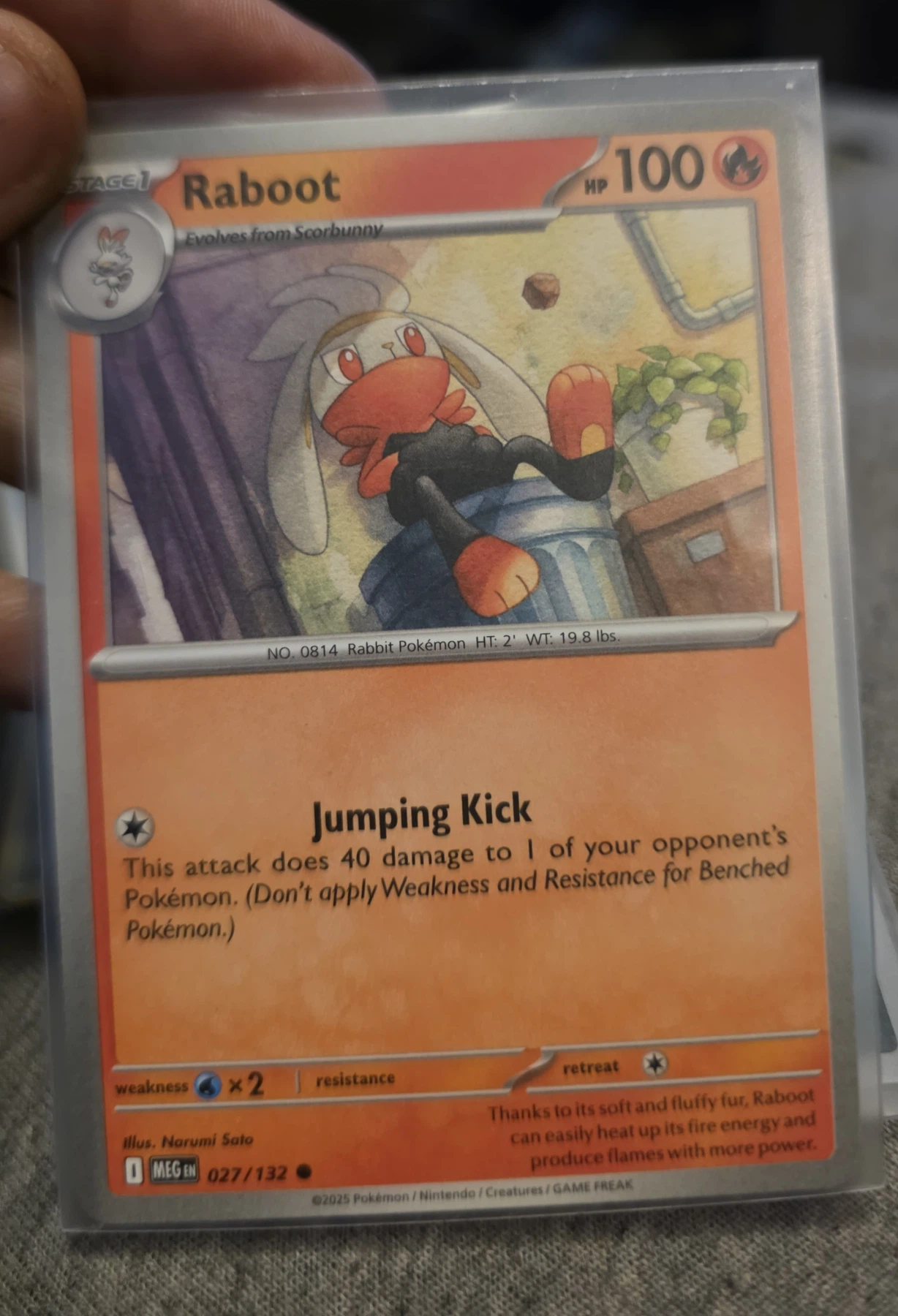 Raboot 027/132 Mega Evolution front card photo in PokeToGrade pregrading report