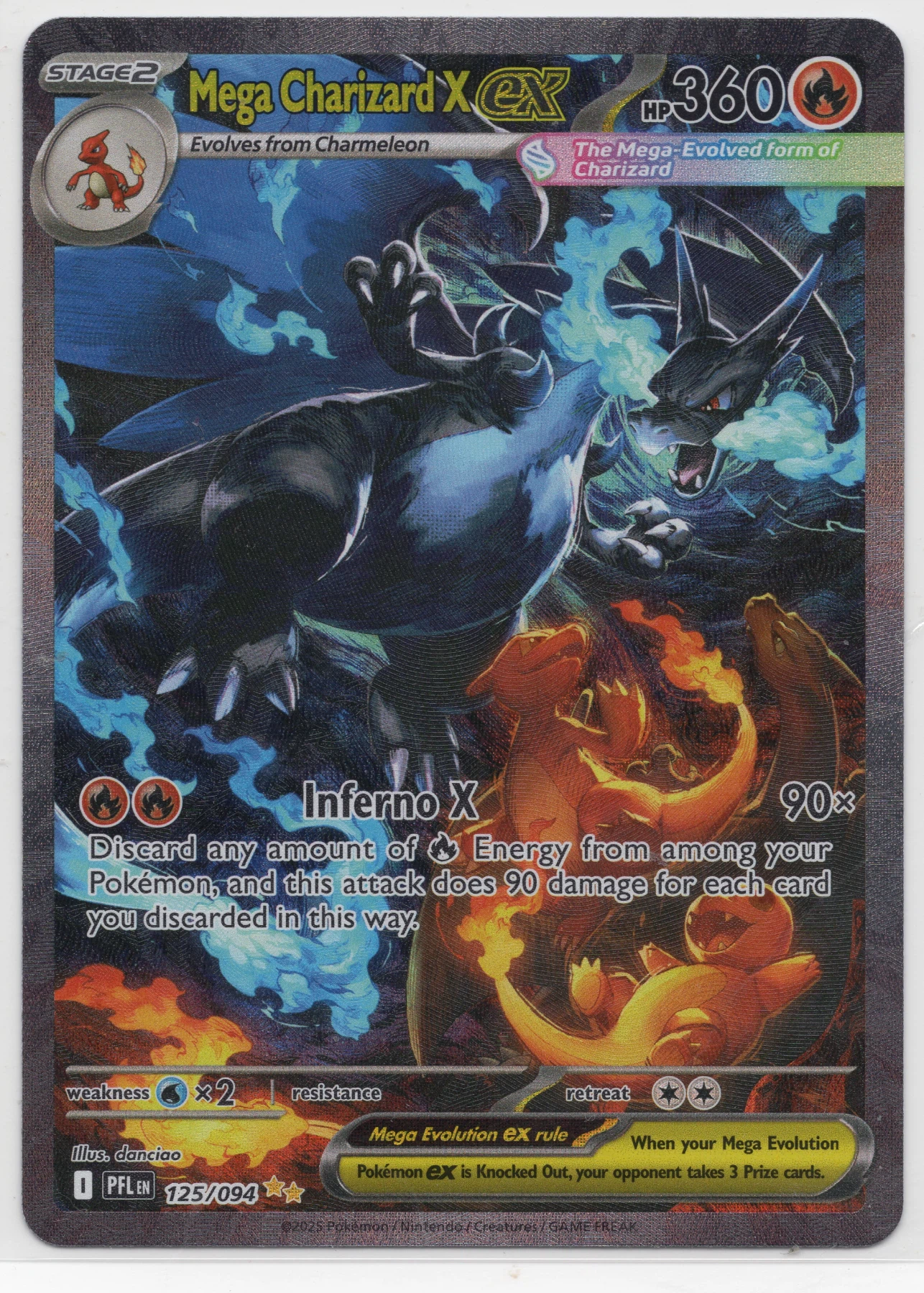 Mega Charizard X ex 125/94 Phantasmal Flames front card photo in PokeToGrade pregrading report