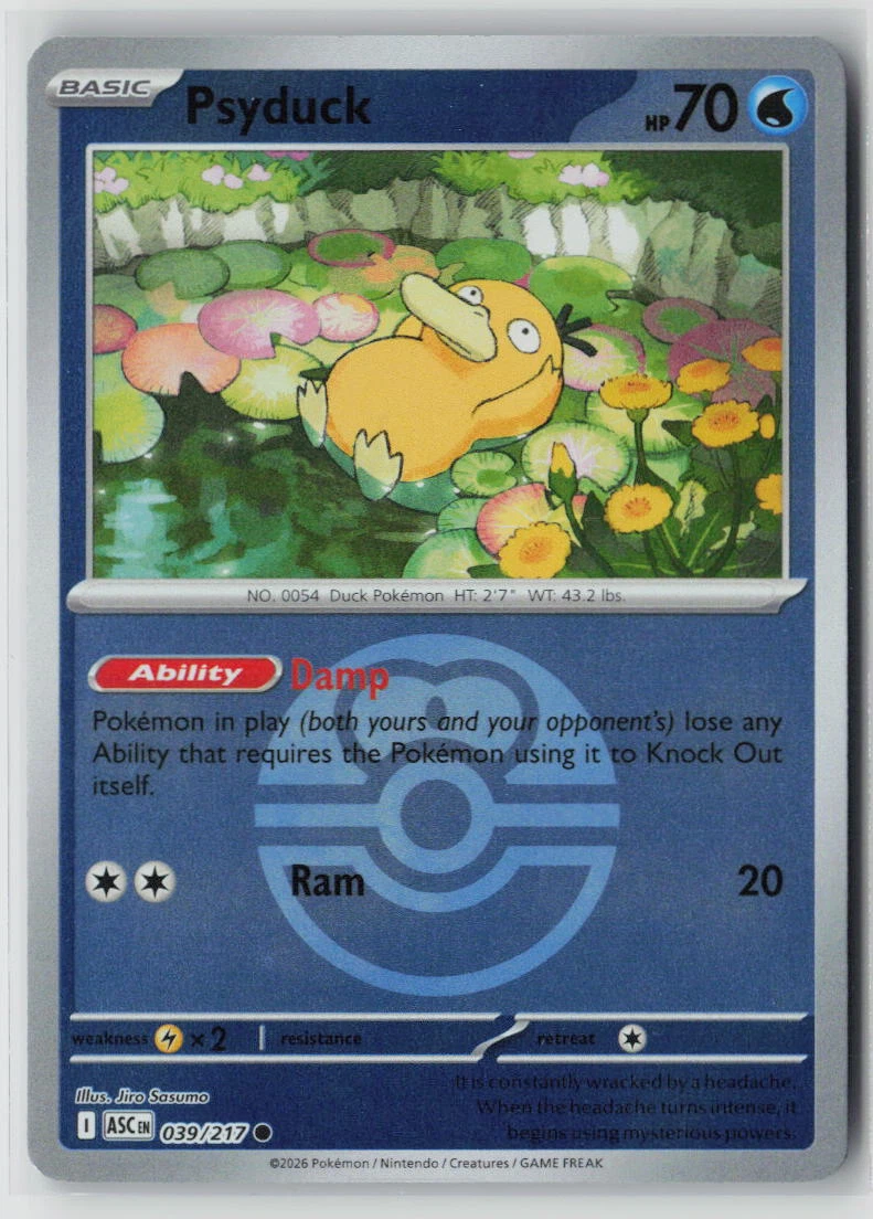 Psyduck 039/217 Ascended Heroes front card photo in PokeToGrade pregrading report